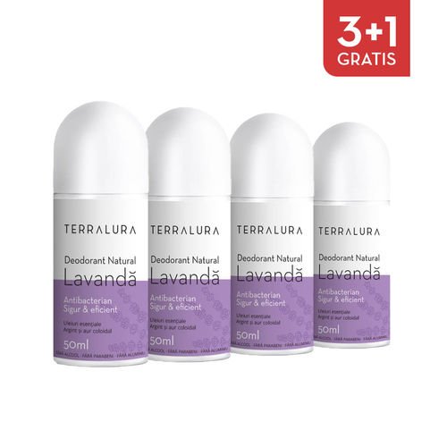 Pachet 3+1 gratis deodorant natural roll-on lavandă | terralura 