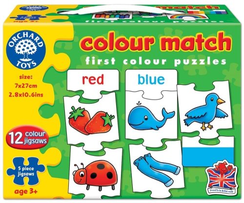 Joc educativ engleza orchard toys invata culorile prin asociere puzzle 5 x 12 piese