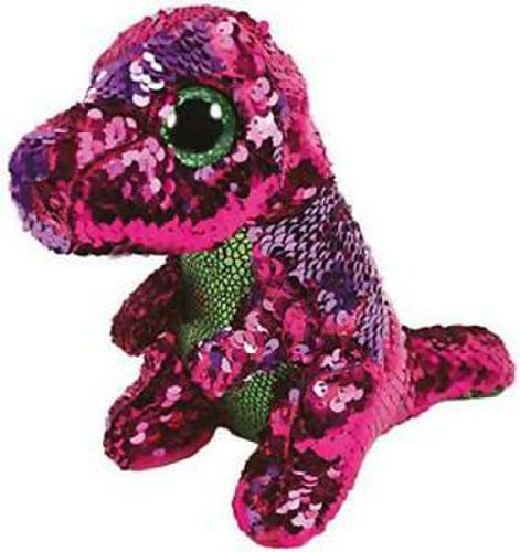Jucarie ty beanie boos flippables stompy pink green dinosaur 36431