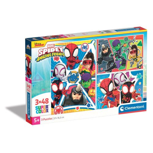 Puzzle 3 x 48 piese clementoni spidey and his amazing friends 25282