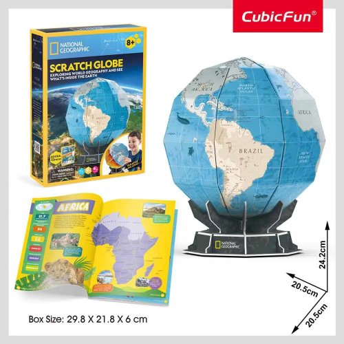 Puzzle 3d cubic fun national geographic globul pamantesc razuibil 32 piese