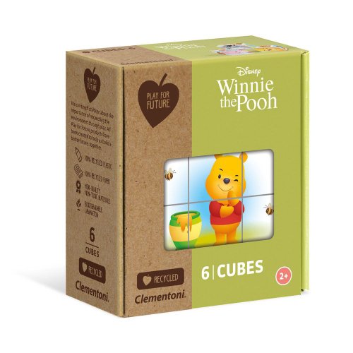 Puzzle 6 cuburi clementoni play for future disney winnie the pooh 44001