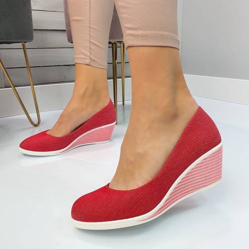 Pantofi casual ester rosii #286m