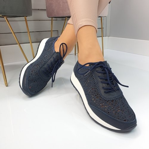 Onefashionroom-b Pantofi piele naturala larisa bleumarin #758pn