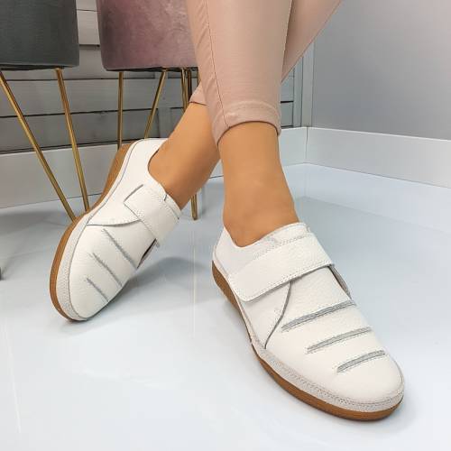 Onefashionroom-b Pantofi piele naturala monica albi #768pn
