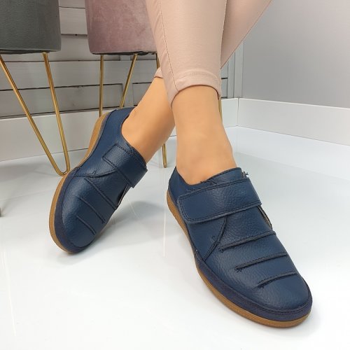Pantofi piele naturala monica bleumarin #767pn