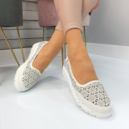 Onefashionroom-b Pantofi piele naturala otilia albi #742pn