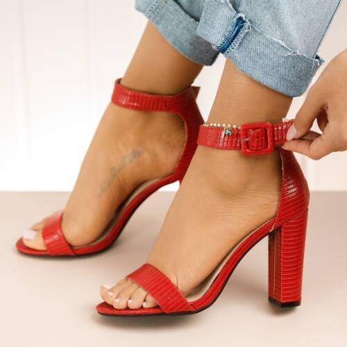Sandale cu toc eliana rosii #736m