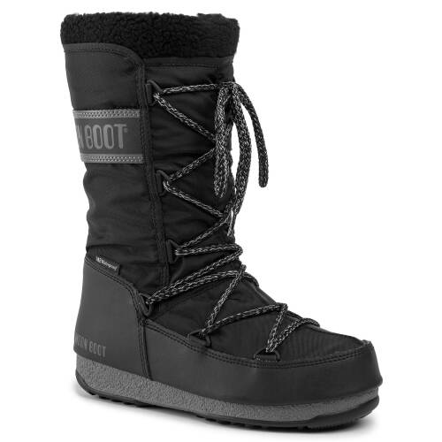 Cizme de zăpadă moon boot - monaco wool wp 240089001 black