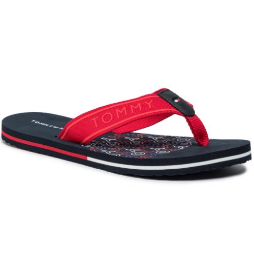 Flip flop tommy hilfiger - flat beach sandal corporate fw0fw04371 rwb 020