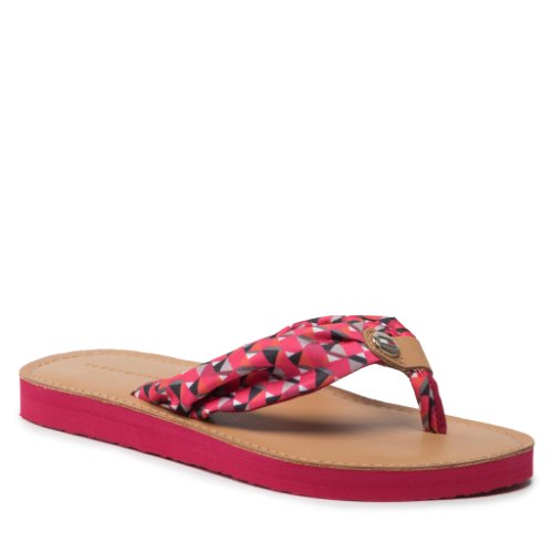 Flip flop tommy hilfiger - th geo print flat beach sandal fw0fw06428 island geo pink 0jx