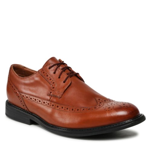 Pantofi închiși clarks - beckfieldlimit 261192658 tan leather