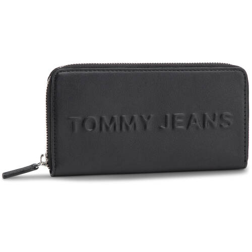 Portofel mare de damă tommy jeans - tjw bold lrg za wallet aw0aw07652 blk