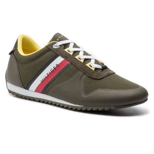 Sneakers tommy hilfiger - essential modern mesh runner fm0fm02270 olive night 010