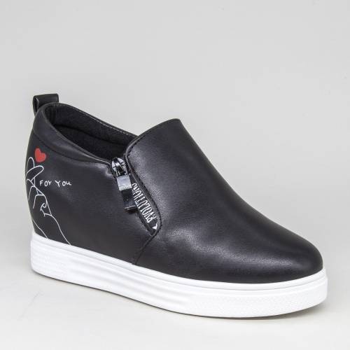 Pantofi sport dama cu platforma 605 psdp black (101) sport fashion