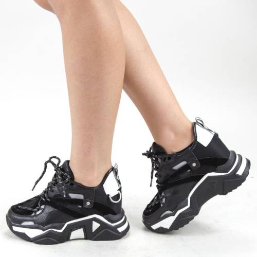 Pantofi sport dama cu platforma sjn281 black (040) mei