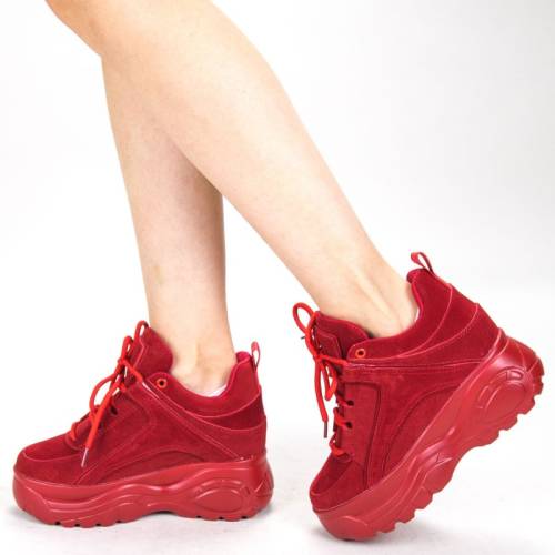 Pantofi sport dama cu platforma ykq109 red (092) mei