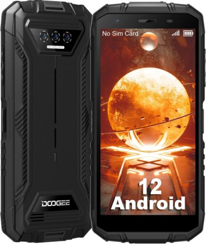 Telefon mobil doogee s41 negru, 4g, ips hd+ 5.5 , 3gb+ 3gb ram, 16gb rom, android 12, nfc, helio a22 octacore, gps, ip68, 6300mah, dual sim