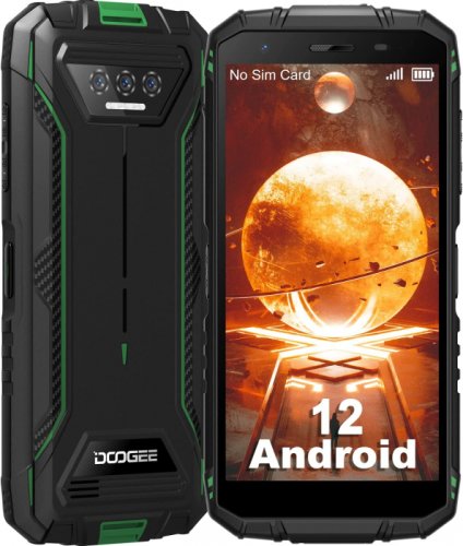 Telefon mobil doogee s41 verde, 4g, ips hd+ 5.5 , 3gb+ 3gb ram, 16gb rom, android 12, nfc, helio a22 octacore, gps, ip68, 6300mah, dual sim