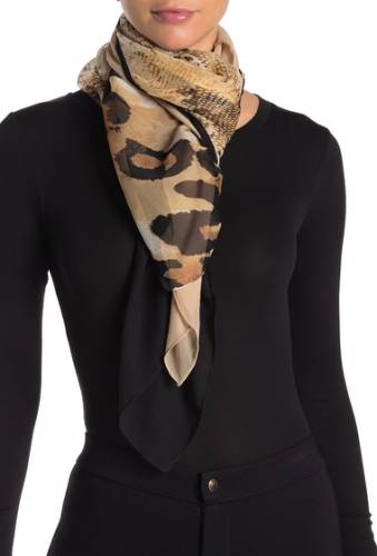 Accesorii femei collection xiix patched animal print square scarf neutral