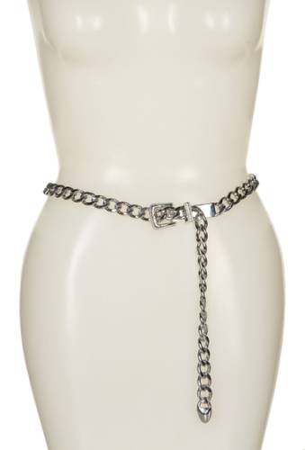 Accesorii femei fashion focus accessories curb link chain western buckle belt slvr