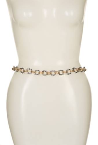 Accesorii femei fashion focus accessories two-tone textured chain link belt slvrgld