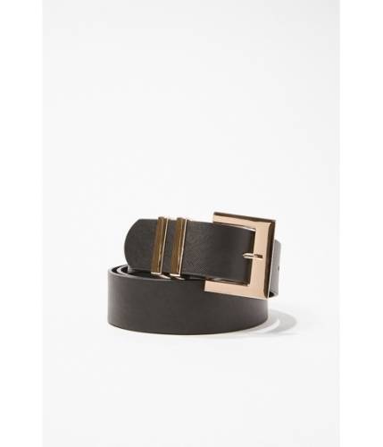Accesorii femei forever21 square-buckle waist belt black