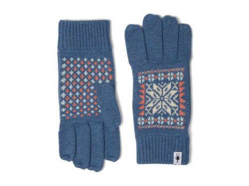 Accesorii femei smartwool fair isle snowflake gloves blue horizon heather