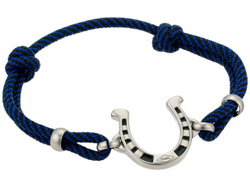 Bijuterii barbati fossil grab and go carded horse cord bracelet bluesilver
