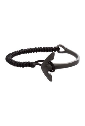 Bijuterii barbati reinforcements stainless steel anchor cord bracelet black