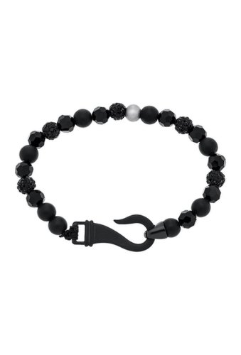 Bijuterii barbati reinforcements stainless steel bead bracelet black