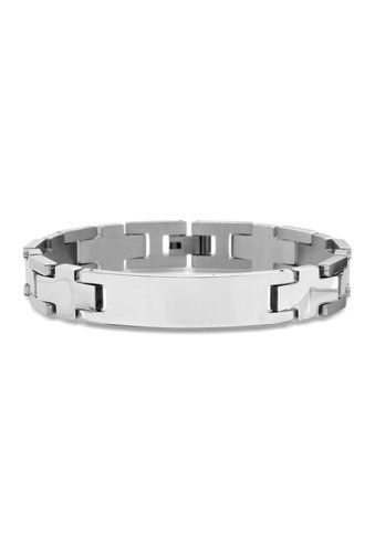 Bijuterii barbati reinforcements stainless steel id link bracelet silver