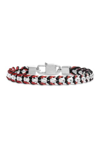 Bijuterii barbati reinforcements stainless steel multi color cord bracelet silver
