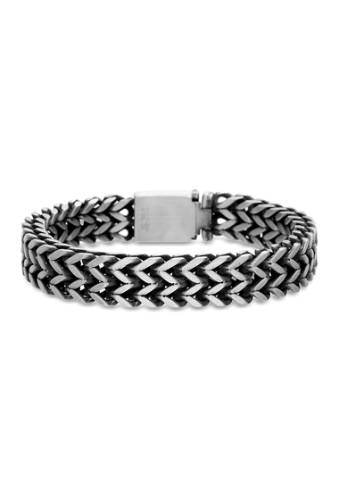 Bijuterii barbati reinforcements stainless steel oxidized double row foxtail chain bracelet black