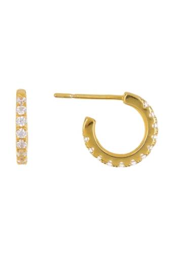 Bijuterii femei adornia 14k gold-plated cz pave mini huggies hoop earrings silver