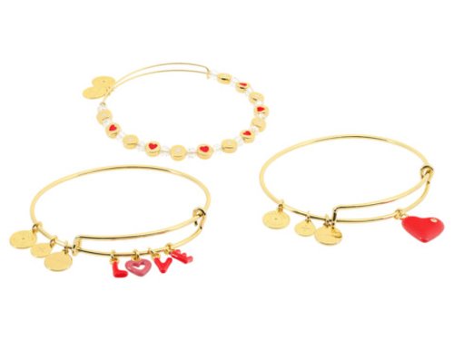 Bijuterii femei alex and ani love multi charm bracelet set of 3 multi