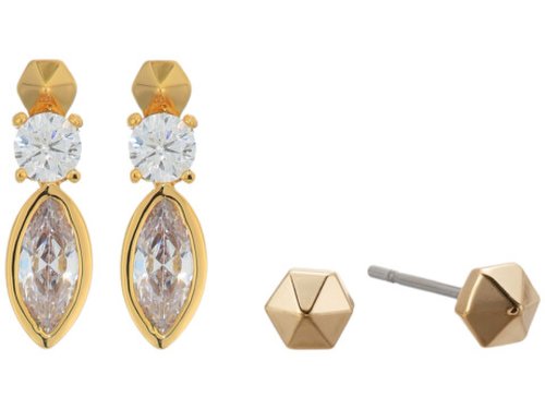 Bijuterii femei allsaints marquis duo earrings set crystalgold