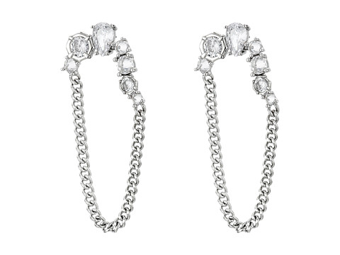 Bijuterii femei allsaints small oval chain post earrings rhodium