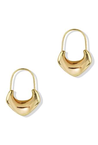 Bijuterii femei argento vivo 14k gold plated sterling silver puff chevron hoop earrings gold