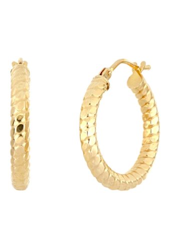 Bijuterii femei bony levy 14k yellow gold 15mm textured hoop earrings 14ky