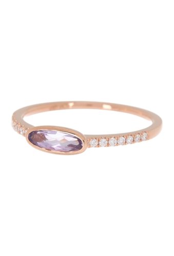 Bijuterii femei bony levy 18k rose gold pink amethyst diamond stackable ring 18kr