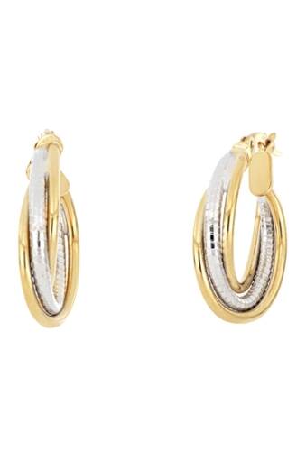 Bijuterii femei bony levy two-tone 14k gold 24mm twisted hoop earrings 14k