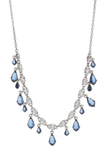 Bijuterii femei carolee 16 frontal necklace silver pl dk blue