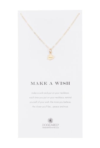 Bijuterii femei dogeared gold plated sterling silver make a wish pow charm necklace gold