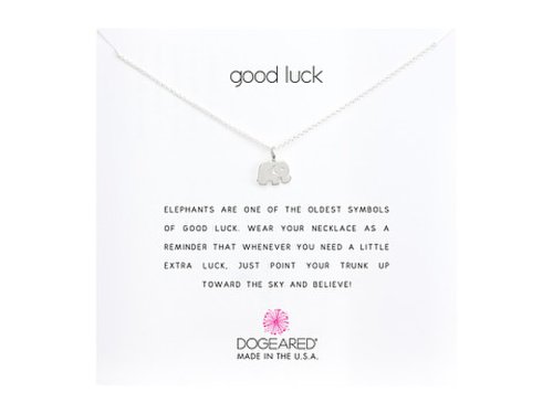 Bijuterii femei dogeared good luck elephant reminder necklace sterling silver