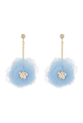 Bijuterii femei ettika fabric flower drop earrings blue