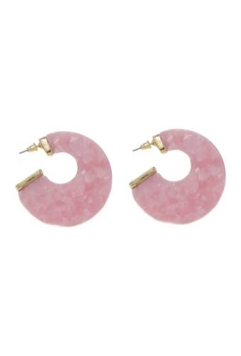 Bijuterii femei ettika flat circle earrings pink