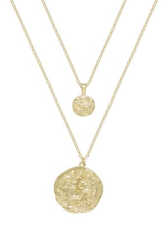 Bijuterii femei ettika gold tone double coin necklace set gold