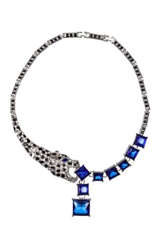 Bijuterii femei eye candy los angeles leopard necklace blue