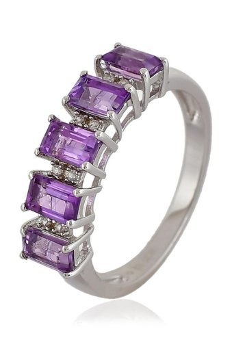 Bijuterii femei forever creations usa inc sterling silver amethyst natural zircon ring white